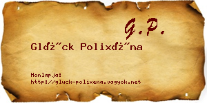Glück Polixéna névjegykártya